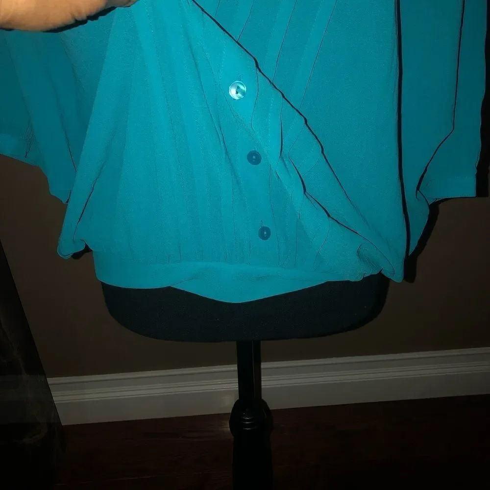 Loft Sheer Blouse w/ Bat Wing Sleeves - Picture 3 of 5